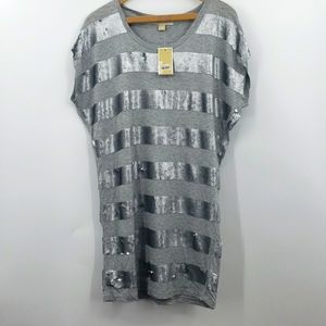 MICHAEL Michael Kors Silver Sequin Midi Dress